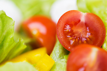 Image showing close up of ripe cut vegetables in salad