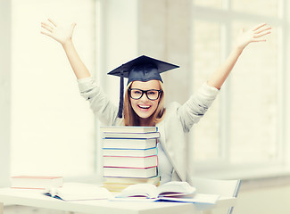 Image showing happy student in graduation cap