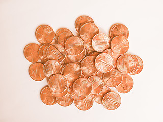 Image showing  Dollar coins 1 cent vintage