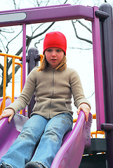 Image showing Girl slide playground