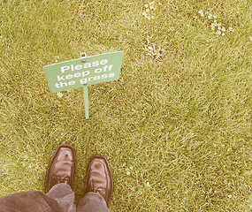 Image showing  Keep off the grass vintage