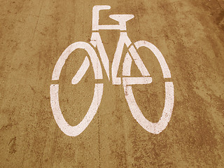 Image showing  Bike lane sign vintage