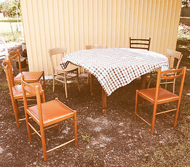 Image showing  Picnic table vintage