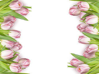 Image showing Beautiful bouquet of pink tulips. EPS 10