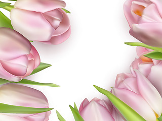 Image showing Beautiful bouquet of pink tulips. EPS 10