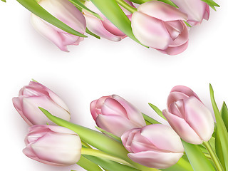 Image showing Beautiful bouquet of pink tulips. EPS 10