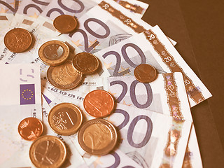 Image showing  Euro bank notes vintage