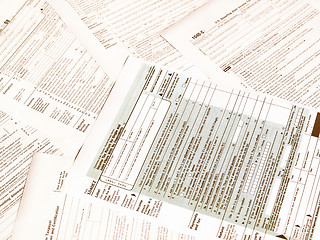 Image showing  Tax forms vintage