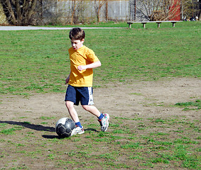 Image showing Boy playing soccer