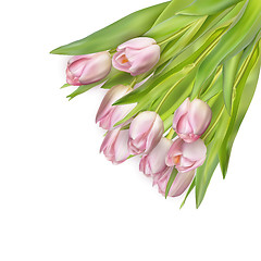 Image showing Beautiful bouquet of pink tulips. EPS 10