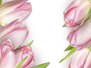 Image showing Beautiful bouquet of pink tulips. EPS 10