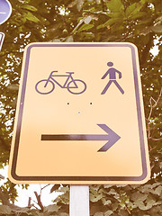 Image showing  Bike lane sign vintage