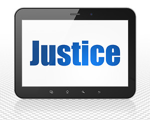 Image showing Law concept: Tablet Pc Computer with Justice on display