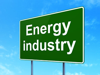 Image showing Manufacuring concept: Energy Industry on road sign background