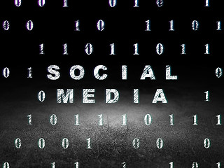 Image showing Social media concept: Social Media in grunge dark room