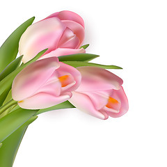 Image showing Beautiful bouquet of pink tulips. EPS 10