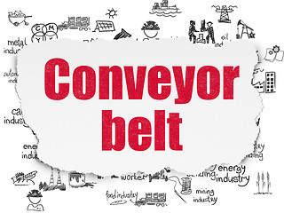 Image showing Industry concept: Conveyor Belt on Torn Paper background