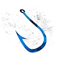 Image showing Protection concept: Fishing Hook on Digital background