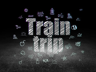 Image showing Tourism concept: Train Trip in grunge dark room