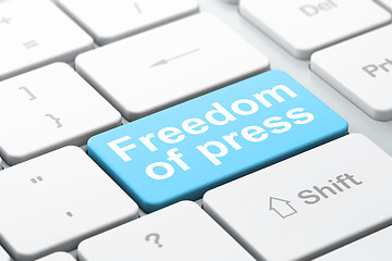 Image showing Politics concept: Freedom Of Press on computer keyboard background