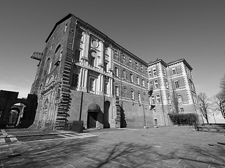 Image showing Rivoli Castle in Rivoli in black_and_white