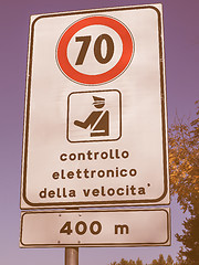 Image showing  Maximum speed sign vintage