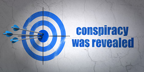 Image showing Political concept: target and Conspiracy Was Revealed on wall background