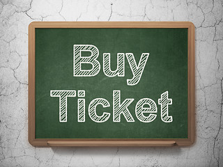 Image showing Vacation concept: Buy Ticket on chalkboard background