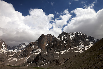 Image showing Mountains and sky with clouds in nice day