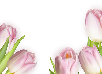 Image showing Beautiful bouquet of pink tulips. EPS 10