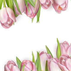 Image showing Colorful tulip blooms card. EPS 10