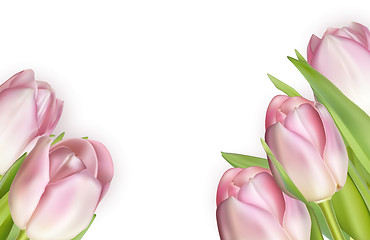 Image showing Beautiful bouquet of pink tulips. EPS 10