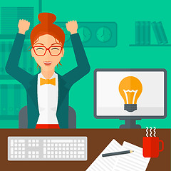 Image showing Woman working at office.