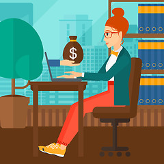 Image showing Business woman working in office.