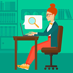 Image showing Woman working in office.