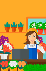 Image showing Florist taking order.