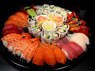 Image showing Sushi party tray