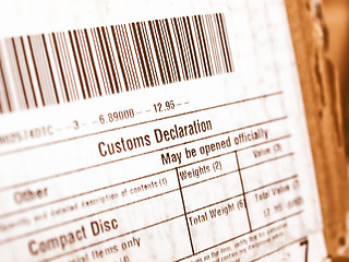 Image showing  Customs declaration vintage