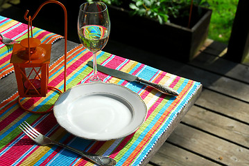 Image showing Table setting outside