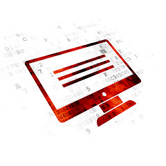 Image showing Database concept: Monitor on Digital background