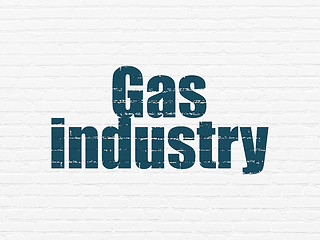 Image showing Manufacuring concept: Gas Industry on wall background
