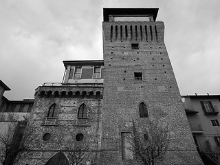 Image showing Tower of Settimo in Settimo Torinese in black_and_white