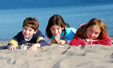 Image showing Children on a beach