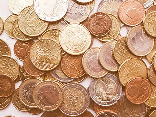 Image showing  Euro coins vintage