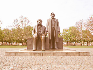 Image showing Marx-Engels Forum statue vintage