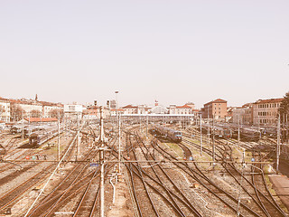 Image showing Porta Nuova station, Turin vintage