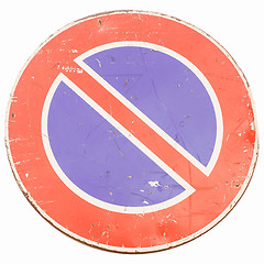 Image showing  No parking sign vintage