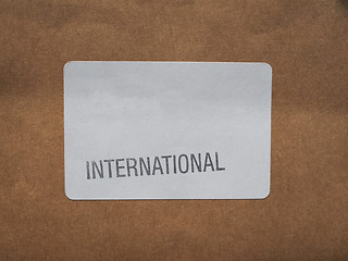 Image showing International label on packet