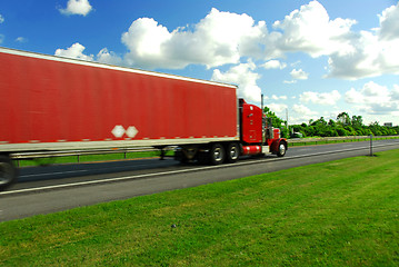 Image showing Fast moving truck