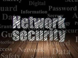 Image showing Protection concept: Network Security in grunge dark room
